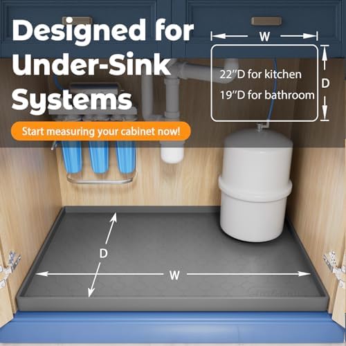 Jin&Bao Under Sink Mat 40" x 19" Waterproof Silicone Cabinet Kitchen Liner - Image 6