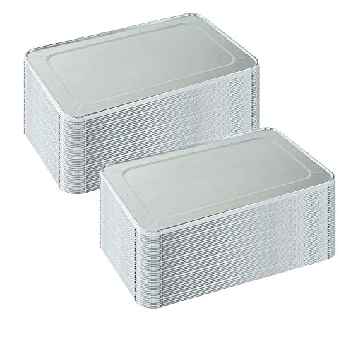 TigerChef TC-20488 Aluminum Foil Lids for Half Size Steam Table Pans with Recipe Card, 9" x 13" Size, Half Size Lids (Pack of 100) by TigerChef
