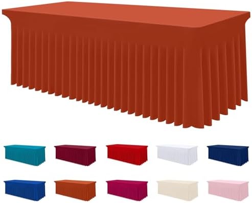 Smiry Spandex Elastic Fitted Table Cloth Skirt for 4FT Rectangle Table by Smiry