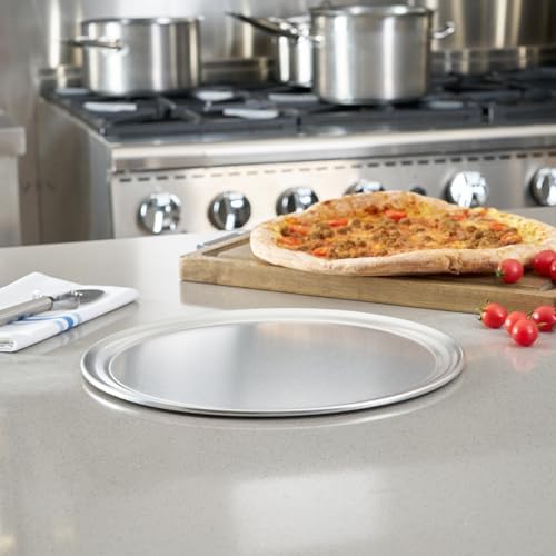 Restaurantware 14 Inch Aluminum Pizza Pan 72 Count Wide Rim Silver Pizza Pan, Heat Conductive Round Pizza Tray, Lightweight Corrosion-Resistant Serving Tray For Restaurant Or Home Use - Image 3