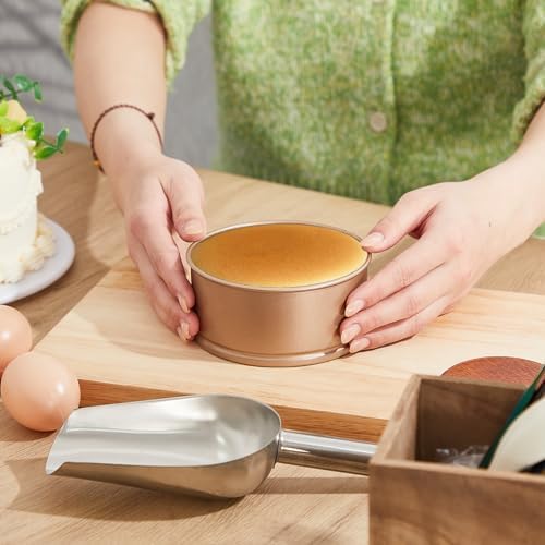 Sunnyray 12 Pcs 4 Inch Springform Pans Mini Cheesecake, Gold | Removable Bottom Leakproof, Ideal for Cheesecakes Pizza Quiche Tarts, Nonstick Spring Form Baking Easy Release Round Molds - Image 5