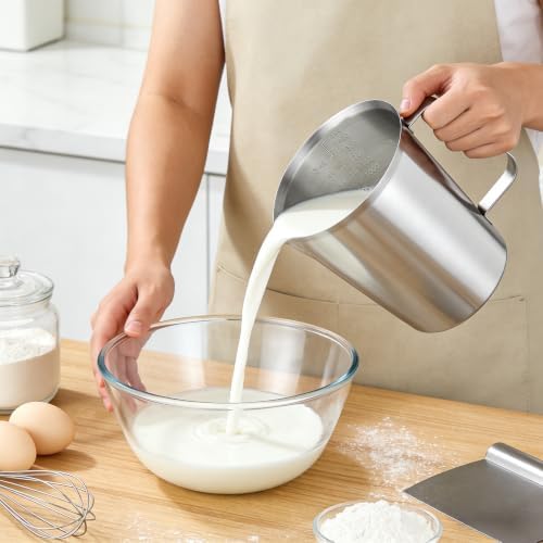 Stainless Steel Measuring Cups 2-Pack, Unbreakable Metal Measuring Cup Set with Easy-Read OZ/ML Marks & Secure Grip Handle, Ideal for Kitchen, Baking, Bar, Party & Pet Food (48 oz+48 oz) - Image 7
