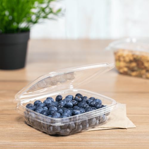 Karat [8oz -200 ct Small Clamshell Containers with Lids, For Berries, Fruits, Nuts, and Home Meal Prep - Clear Plastic Food Containers, Take Out Containers - Image 2