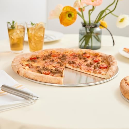 Restaurantware 14 Inch Aluminum Pizza Pan 72 Count Wide Rim Silver Pizza Pan, Heat Conductive Round Pizza Tray, Lightweight Corrosion-Resistant Serving Tray For Restaurant Or Home Use - Image 4