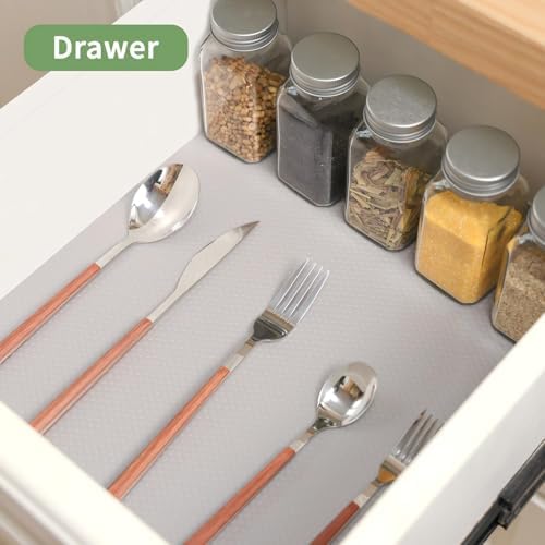 Shelf Liners 20 inch x 20 ft Shelf Liners for Kitchen cabinets nonstick Shelf Lining Drawer Mats EVA Protector for Cupboard (Light Gray,20 inch x 20 ft) - Image 4