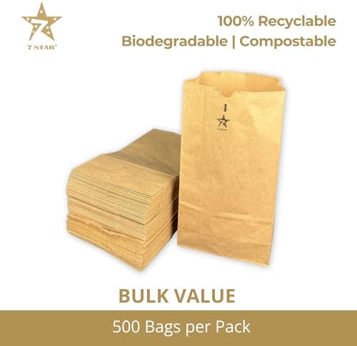 7STAR 4lb Brown Paper Bags, 500 Pack – Virgin Kraft Paper Lunch Bags, Food-Safe & Unbleached | Heavy-Duty, Grease-Resistant Sacks for Sandwiches, Snacks, Bakery, Takeout & Crafts - Image 3