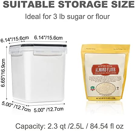 PANTRYSTAR Medium Food Storage Containers with Lids Airtight 2.5L /84.5Oz, for Flour, Sugar, Baking Supply, 3PCS BPA Free Plastic Canisters for Kitchen Pantry Organization - Image 2