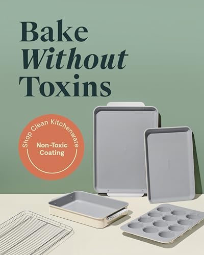 Caraway 5-Piece Non-Stick Ceramic Bakeware Set | Baking Sheets, Assorted Baking Pans and Storage, Aluminized Steel Body, Non-Toxic, PTFE and PFOA Free, Sage - Image 2