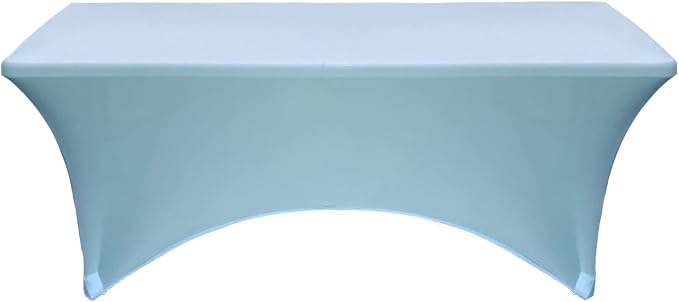 YOUR CHAIR COVERS Rectangular Spandex Table Covers 6ft Fitted Tablecloth Wedding Event Patio Decorations Elastic Fabric Stretch Tables Cover for 6 ft Folding Table (Dusty Blue) - Image 2