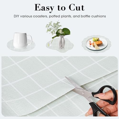 Beautysaid Shelf Liner Non Adhesive Drawer & Cabinet Liner for Kitchen Waterproof Sage Green Shelf Paper for Bathroom & Dress Drawer (12 in x 10 FT) - Image 4