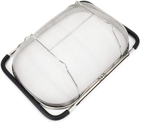 2 PackPremium Quality Over The Sink Stainless Steel Oval Colander with Fine Mesh 6 Quart Strainer Basket & Expandable Rubber Grip Handles - Strain, Drain, Rinse Fruits, Vegetables1 - Image 5