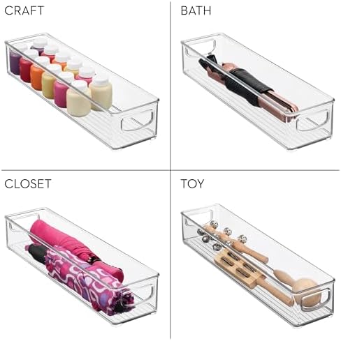 iDesign Slim Clear Plastic Storage Bin, Extra Long Narrow Stackable Organizer for Kitchen and Pantry, 2-Pack - Image 7