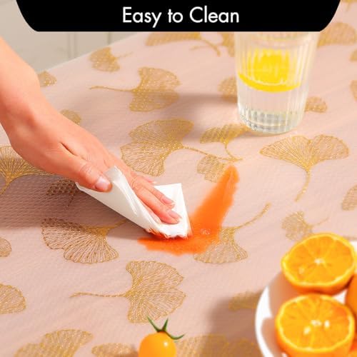 Cooyes Shelf Liner, Non Adhesive Drawer and Cabinet Liner, EVA Washable Oil-Proof Shelf Paper for Kitchen Cabinets, Refrigerator, Storage, Desks with Modern Pattern （Gold Ginkgo，11.8" W x 236" L） - Image 6