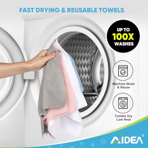 AIDEA Microfiber Cleaning Cloth Roll-600PK,Reusable Paper Towels 11.5×11.5" - Image 6