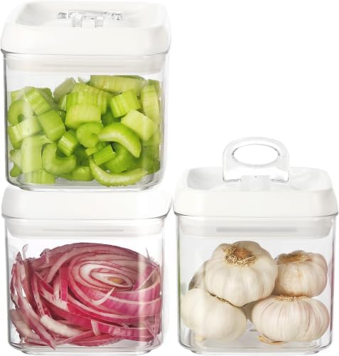 Felli Flip Tite Food Storage Container 5" LARGE Size Airtight Lid Lock Top, Stackable Kitchen Canister for Space Saving, Pantry Fridge Cupboard Organizer, Spice Seasoning Pet Treats Snack (1.1 qt) by Felli