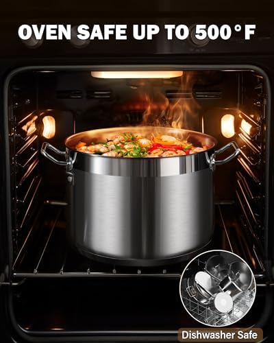 Cooks Standard Professional Cookware Set, Stainless Steel Pots Kitchen Set Includes Saucepans, Sauté Pan, Dutch Oven with Lids - Induction Compatible, 8-Piece - Image 6