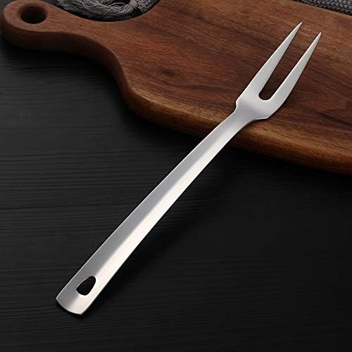6 Pcs 12.3 in Silver Meat Forks for Kitchen, Stainless Steel Titanium Plated Dinner Fork, Ergonomic Integral Forming Mirror Polish-Dishwasher Safe - Image 3