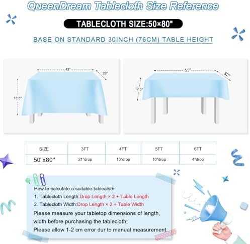 Sparkly Sequin Tablecloth Baby Blue 50x80 Inches Rectangle Overlay Fabric - Image 5