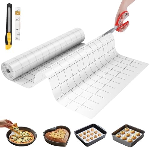 GTJ Silicone Baking Mat Roll, Reusable Baking Sheet Liners, 12 in x 10 ft | Free Cut to Size, Food-Grade, Non-Stick, Non-Slip, For Dough, Pastry, Air Fryer, Freeze Dryer, Oven Pan, Kitchen Counter by GTJ
