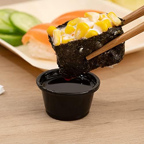 Restaurantware-Chef 101 0.8 Ounce Sauce Cups, 2000 Microwave-Safe Condiment Cups - Crack-Resistant, Disposable, Black Plastic Portion Cup, For Samples, Sauces, Or Toppings, Lids Sold Separately - Image 5
