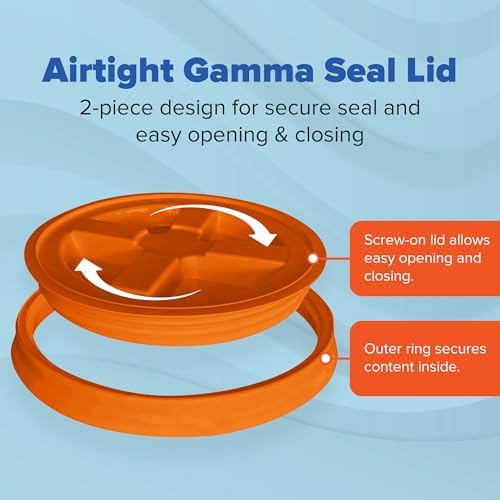 ePackageSupply 5 Gallon Bucket - Food Grade w/Lid BPA-Free, Black/Orange, 3 | Airtight Gamma Seal Screw-On Lid, Heavy-Duty 90 Mil HDPE Plastic, Food Safe and Durable Container, Bulk Storage, Made in USA - Image 5