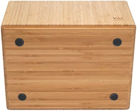 MobileVision Bamboo Storage Box Multi-Purpose Organizer for Kitchen Supplies Holder, Fruit Bin, Cabinets, Pantry with built in handles, stackable, 12” x 9” x 6” With White Clip Included - Image 6