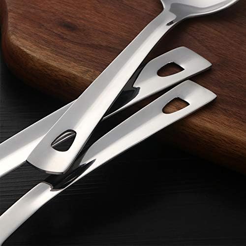 6 Pcs Silver Square End Turner, Stainless Steel Titanium Plated Solid Turner Spatula, Ergonomic Integral Forming Handle-Dishwasher Safe(10.2 inches/26cm) - Image 5