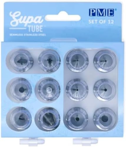 'PME Supa Tube Nozzles Set of 12, Stainless Steel by PME