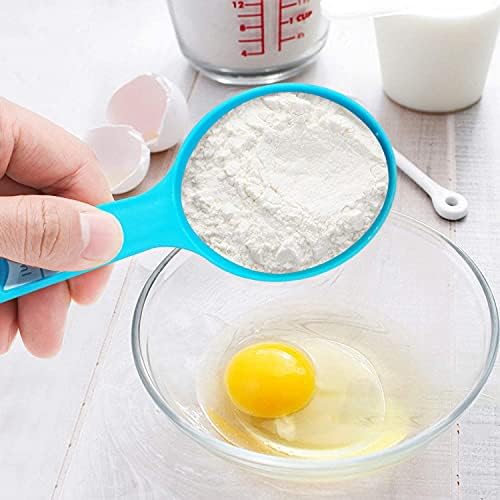 12 Piece Measuring Cups and Spoons Set, Colored Kitchen Measure Tools, Durable Nesting Cups and Spoons for Dry and Liquid, Dishwasher Safe (10) - Image 6