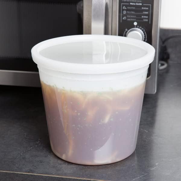 168 oz & 5.25 Qt. Translucent Round Deli Container with Lids, A Perfect For Meal Prep Soup, Ice Cream, Freezer, Dishwasher And Microwave Safe: 50 Sets - Image 6