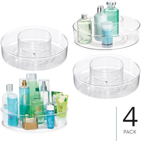 iDesign 12-inch Divided Lazy Susan - Set of 4 - Clear - Image 2