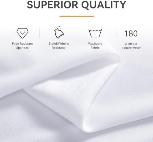 Spandex Tablecloth 8FT Rectangle Table Cover 6 Pack White Wrinkle-Free - Image 4