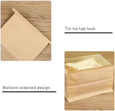 20 Pack Paper Bread Bags for Homemade Bread Sourdough Bread Bags Large Paper Bakery Bag with Window for Baked Food Packaging Storage, Brown(9x4.3x11 Inches) - Image 4