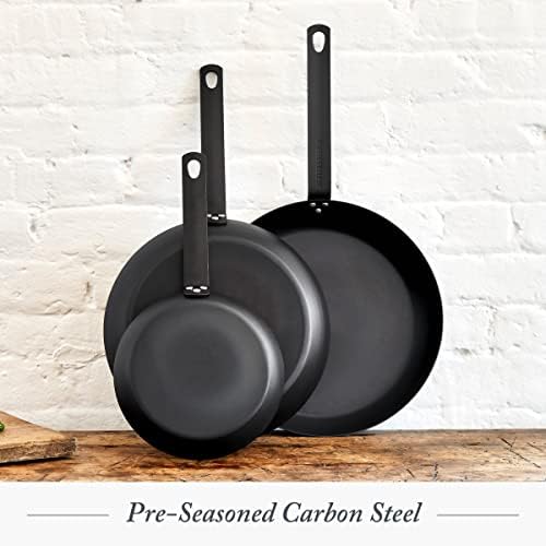 Merten & Storck Pre-Seasoned Carbon Steel 10" and 8" Frying Pan Skillet Set, Lightweight Cast Iron, Durable Black Steel, Indoor Outdoor Cooking - Image 3