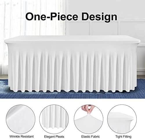 BDDC One-Piece Spandex Table Cloth Skirt for 4FT Rectangle Tables - Image 2