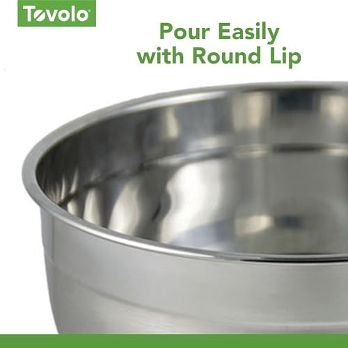 Tovolo Stainless Steel Mixing Bowls Set of 4 Small Medium Large XL Metal Bowl Set for Cooking Baking Prep, Dishwasher Safe Nesting Mixing Bowls Set, Freezer Storage and Mixer Safe Heavy Duty Bowls - Image 4
