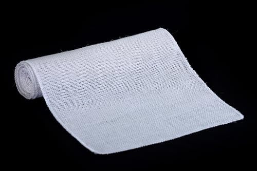 MDS® Pack of 5 Natural Burlap Table Runner, 12 x 108 Inch, Jute Rustic Farmhouse Boho Table Decor for Wedding Reception, Dining Table, Bridal Shower, Baby Shower & Party Decorations - White - Image 4