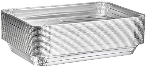 Disposable Aluminum Steam Table Pans - Full-Size Medium Foil Pan 19" x 11.5" x 2" Depth (100, With Lids) - Image 3