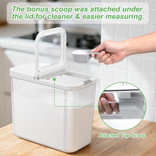 TBMAXS Rice Flour Storage Container - 12.7 Qt | 25 Lbs Crystal-Clear Plastic Food Storage Containers Bin with Pop-up Lid for Grains Beans, Dry Food Holder for Kitchen Pantry Organization and Storage - Image 4