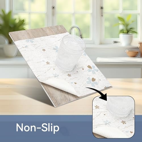 FIFTY FEET 18"x96" Non-Adhesive Shelf Liner for Kitchen Cabinets and Drawers, Washable Non-Slip PVC Cabinet Liner (White Floral)(7 Roll) - Image 2