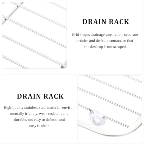 STOBAZA Stainless Steel Kitchen Sink Storage Rack 12.51X10.51X0.90In Tableware Draining Organizer Countertop Dish Drying Rack - Image 5