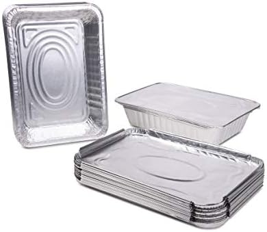 Diplastible Disposable Aluminum Pans with Lids | 100 pack 1-Dinner Portion Pan Oblong Cookware Pans Best Use for Baking, Meal Preparations, Cooking, Roasting, Grilling, Toasting | With Foil Lids - Image 4