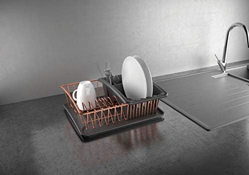 Metaltex Aquatex Copper Dish Drainer with Tray, Metal, Copper, 35x30x12 cm - Image 2