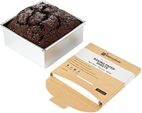 Restaurantware-Pastry Tek 5 x 5 Inch Parchment Paper Sheets, 200 Greaseproof Baking Sheets For Oven - Pre-cut, Double-Sided Silicone Coating, White Paper Nonstick Baking Sheet, Reusable by Restaurantware