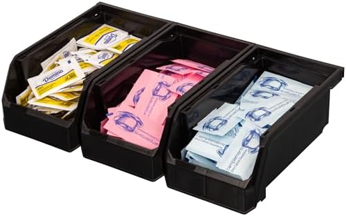 ReadySpace Small Stackable Plastic Storage Bins, 12-Pack, Black - Image 5