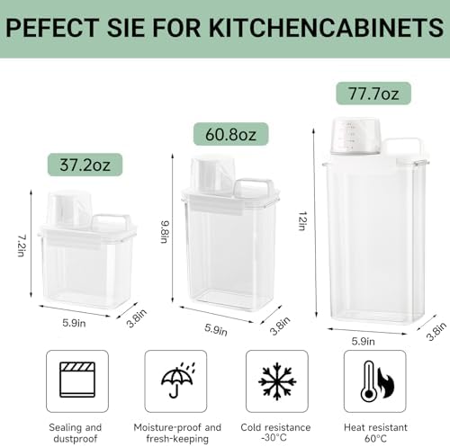 Cereal Container，Rice Storage Dispenser-Airtight Food Storage Organizers BPA-free Plastic Kitchen Pantry Storage Containers Food-Grade PET Material Suitable For Rice, Grains （60.8 oz + 77.7 oz ) - Image 3
