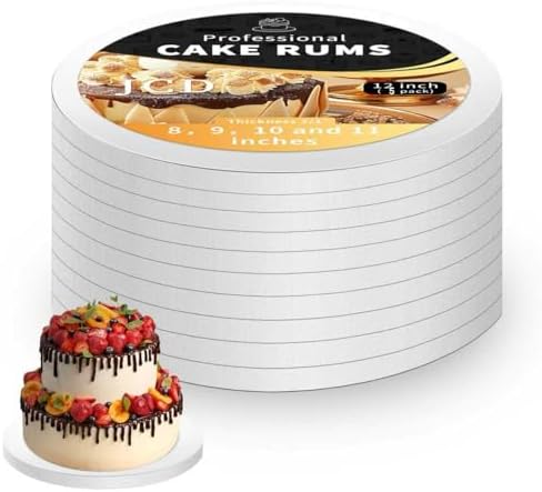 5Pcs Cake Boards 12 Inch Round - Sturdy 1/2 Inch Cake Drum, Food Grade Cake Rounds,Multiple Layers of Corrugated Cardboard for Heavy or Multi Layer Cakes for Birthdays,Weddings, Parties (12inch/5pcs) by JCD