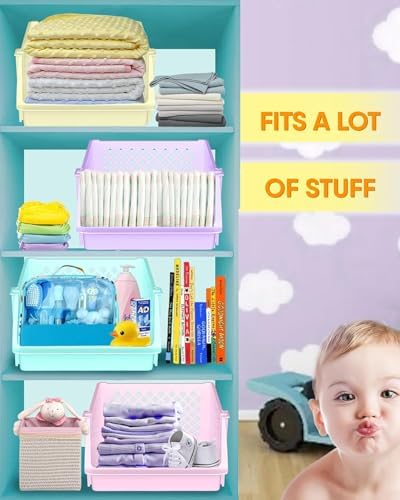 Large Stackable Storage Bins Open Front for Pantry Storage, 8 Pack - Multi - Image 2