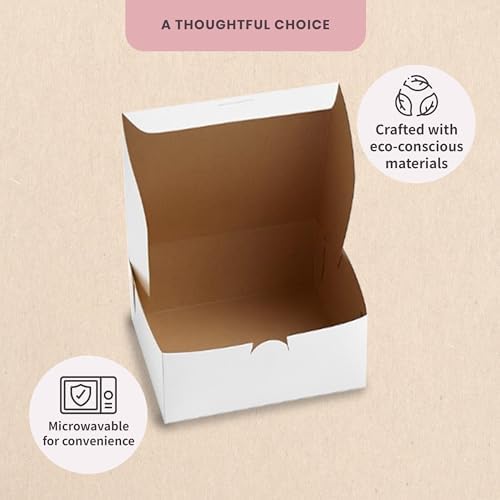 Reversible Bakery Boxes 12 x 12 x 6 in, No Window Lock Corner Tall Cake Boxes with Front Tuck Lock & Side Clips, Ideal for Layer Cakes, Kraft or White Exterior, Microwavable, 50 Pack - Image 6