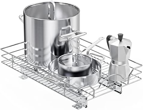 LOVMOR Pull Out Cabinet Organizer and Storage 14" W x 21" D, Slide Out Shelves for Kitchen Cabinets by LOVMOR